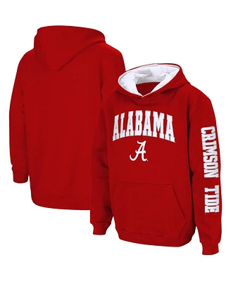 Youth Boys Colosseum Crimson Alabama Tide 2-Hit Team Pullover Hoodie