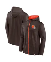 Men's Fanatics Brown, Orange Cleveland Browns Ball Carrier Full-Zip Hoodie