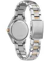 Citizen Eco-Drive Women's Crystal Two-Tone Stainless Steel Bracelet Watch 30mm - Two
