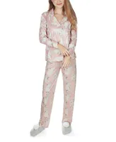 MeMoi Women's Cotton Blend Polar Bears Notch Collar Pajama Set