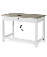 Finn 42" Wood Drop Front Drawer Writing Desk