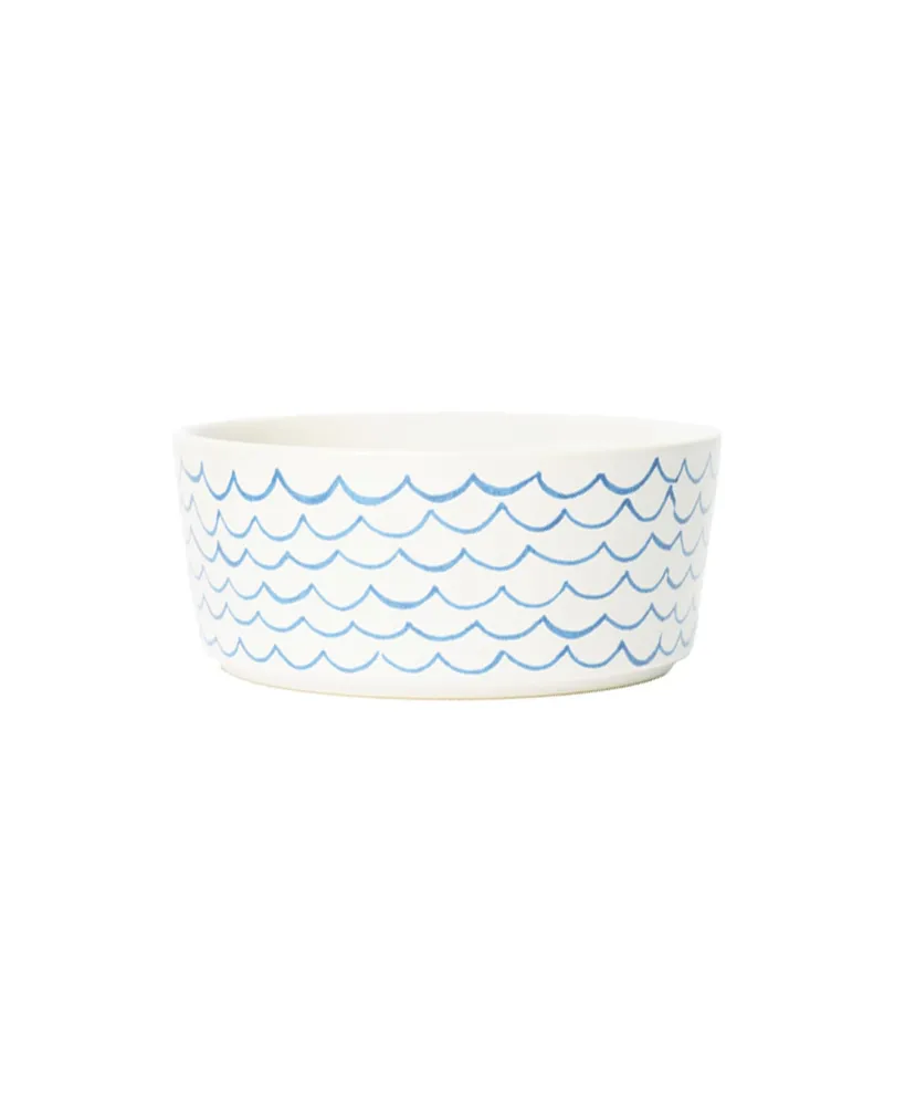 Waggo Dog Sketched Wave Bowl Blue - Small