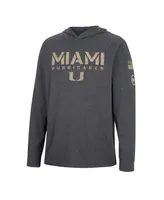 Men's Colosseum Charcoal Miami Hurricanes Team Oht Military-Inspired Appreciation Hoodie Long Sleeve T-shirt