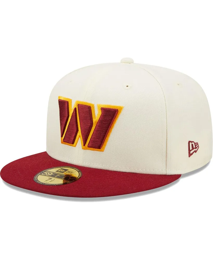 Men's New Era Cream, Burgundy Washington Commanders Tri-Chrome 59FIFTY Fitted Hat