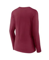 Women's Fanatics Burgundy Washington Commanders Hometown Sweep Long Sleeve V-Neck T-shirt