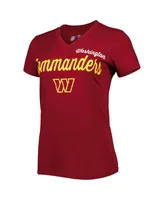 Women's G-iii 4Her by Carl Banks Burgundy Washington Commanders Post Season V-Neck T-shirt