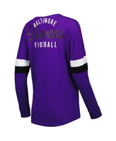 Women's New Era Purple Baltimore Ravens Athletic Varsity Lace-Up Long Sleeve T-shirt