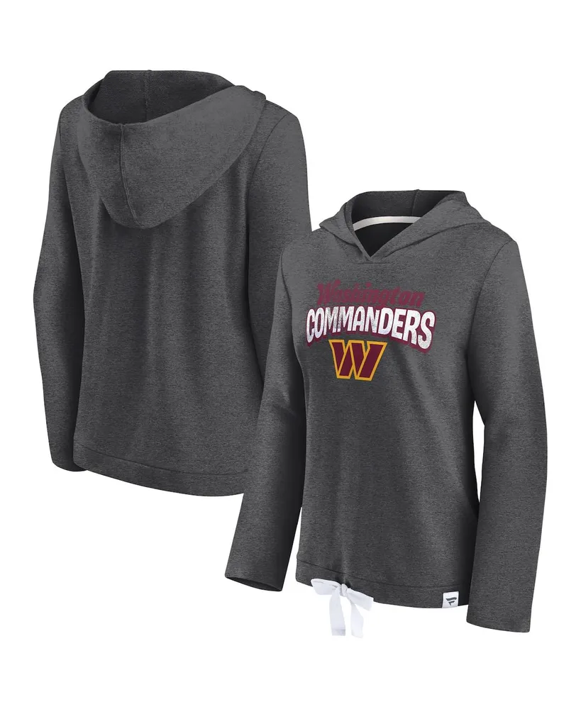 Women's Fanatics Heathered Charcoal Washington Commanders First Team Flowy Pullover Hoodie