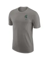 Men's Nike Heather Gray Michigan State Spartans Logo 2-Hit Tri-Blend T-shirt