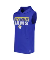 Men's Msx by Michael Strahan Royal Los Angeles Rams Relay Sleeveless Pullover Hoodie