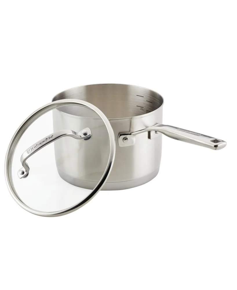 KitchenAid 3 Ply Base Stainless Steel 3 Quart Saucepan with Lid
