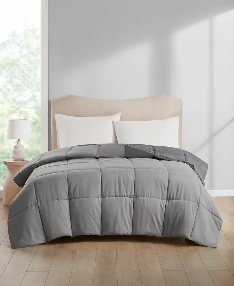 Home Design Lightweight Reversible Down Alternative Microfiber Comforter, Full/Queen, Exclusively at Macy's