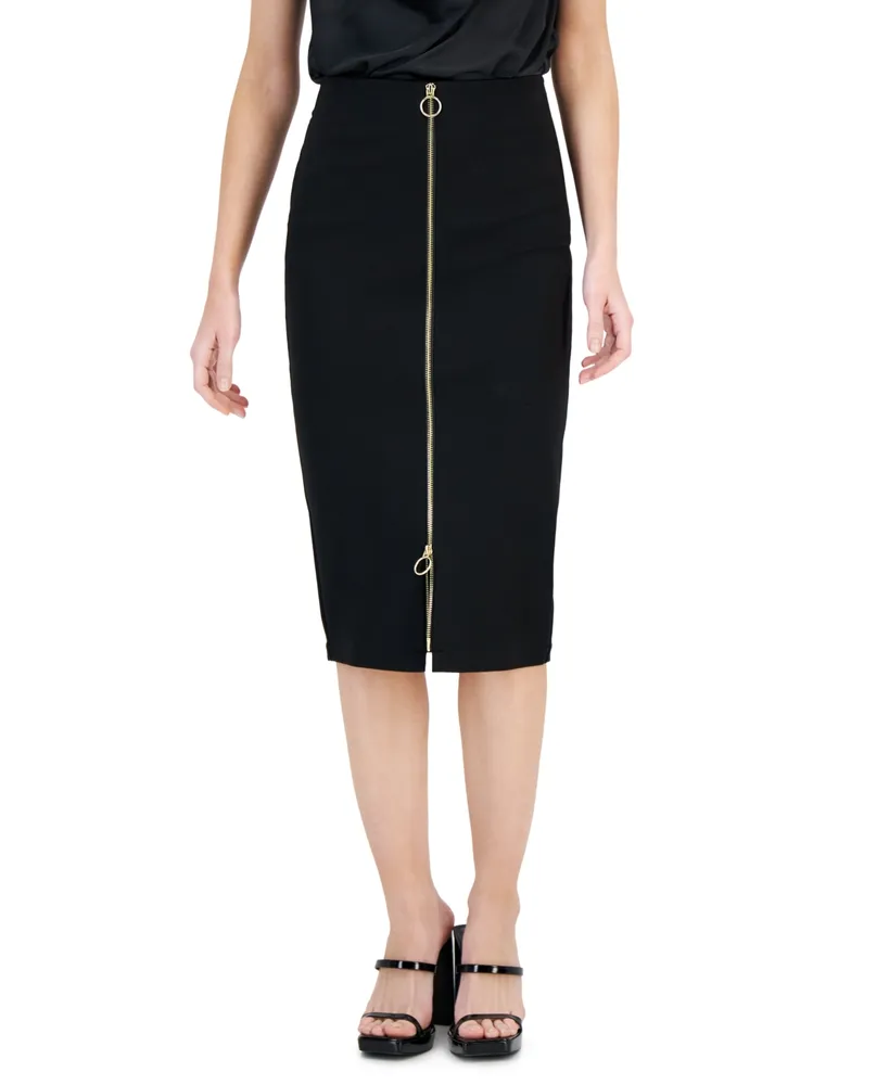 I.n.c. International Concepts Women's Ponte Zip-Front Pencil Skirt