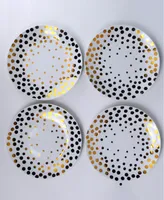 Euro Ceramica Echo 4 Piece Salad Accent Plate Set