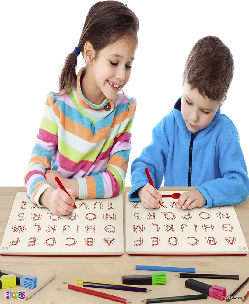 Play22 Magnetic Doodle Board Slots with Pen - Uppercase Abc Letters