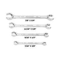 Powerbuilt 4 Piece Sae Flare Nut Wrench Set