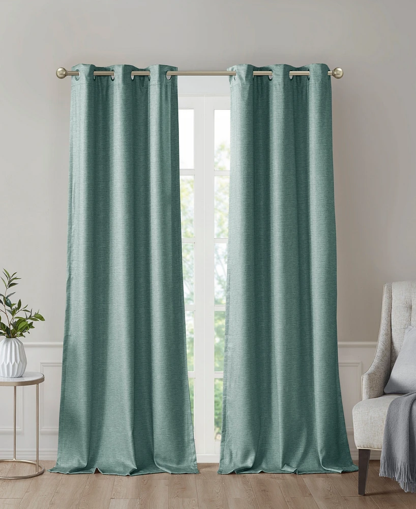 SunSmart Como Tonal Faux Silk Total Blackout Curtain Panel Pair