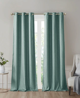 SunSmart Como Tonal Faux Silk Total Blackout Curtain Panel Pair