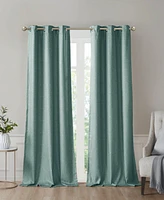 SunSmart Como Tonal Faux Silk Total Blackout Curtain Panel Pair