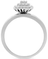 Diamond Square Cluster Bridal Set (1/4 ct. t.w.) 14k White Gold