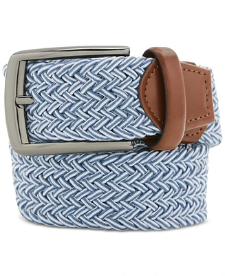 Perry Ellis Portfolio Men's Happy Blue Stretch Woven Belt
