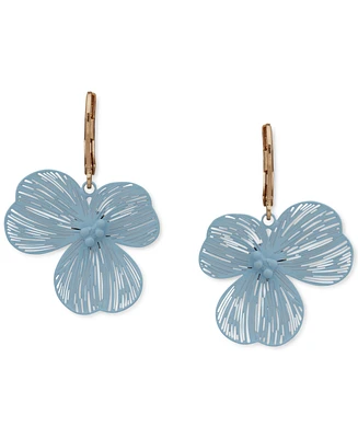 lonna & lilly Gold-Tone Open Flower Leverback Drop Earrings