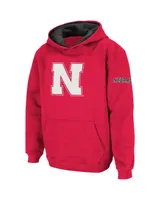 Big Boys Colosseum Scarlet Nebraska Huskers Logo Pullover Hoodie