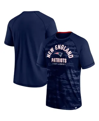 Men's Fanatics Navy New England Patriots Hail Mary Raglan T-shirt