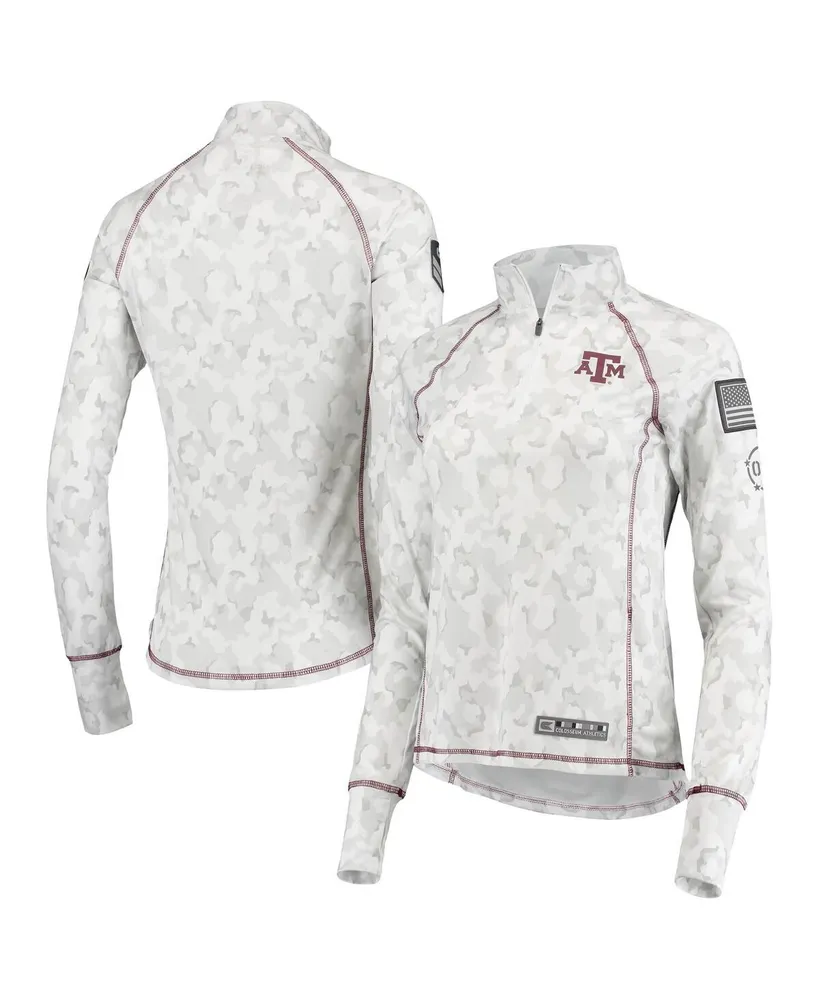 Women's Colosseum White Texas A&M Aggies Oht Military-Inspired Appreciation Officer Arctic Camo 1/4-Zip Jacket