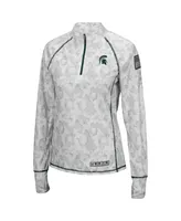 Women's Colosseum White Michigan State Spartans Oht Military-Inspired Appreciation Officer Arctic Camo 1/4-Zip Jacket