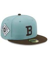 Men's New Era Light Blue and Brown Boston Braves Cooperstown Collection 1914 World Series Beach Kiss 59FIFTY Fitted Hat