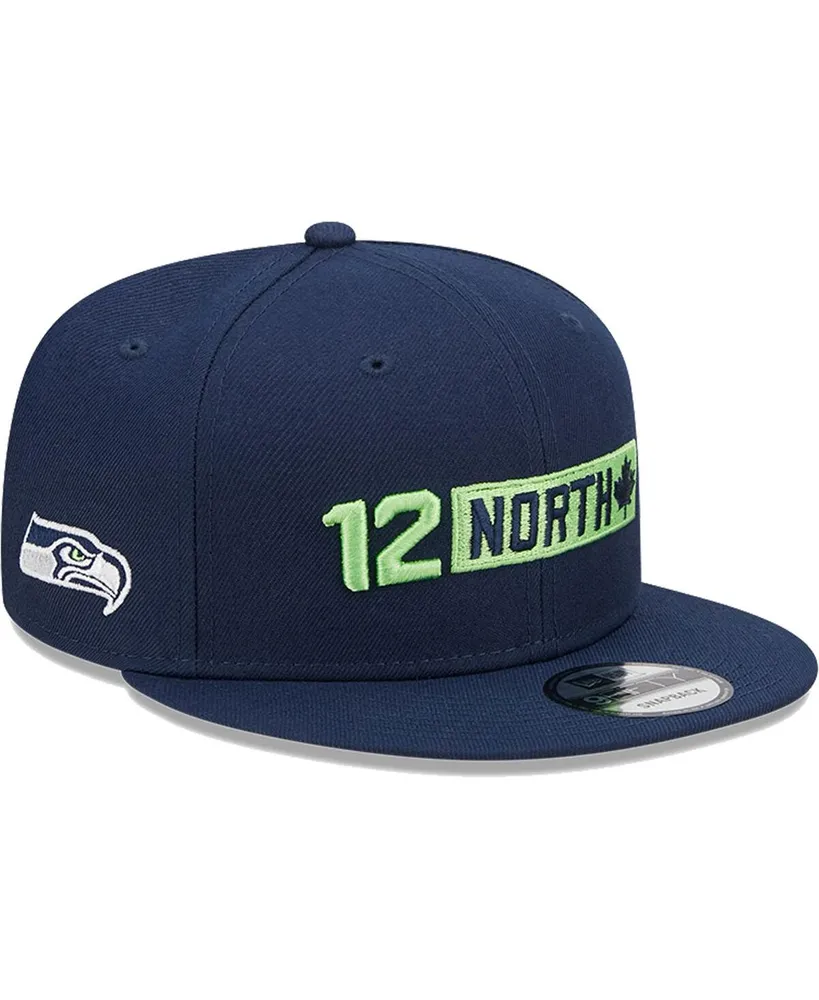 New Era Men's College Navy, Neon Green Seattle Seahawks Team Script 9FIFTY  Snapback Hat