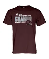 Men's Blue 84 Maroon Mississippi State Bulldogs 2023 ReliaQuest Bowl Champions T-shirt