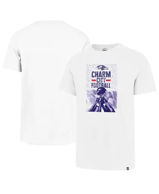 Men's '47 Brand White Baltimore Ravens Charm City Football T-shirt