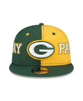 Men's New Era Green, Gold Green Bay Packers Team Split 9Fifty Snapback Hat