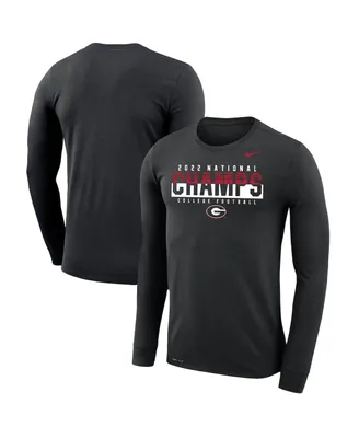 Men's Nike Black Georgia Bulldogs College Football Playoff 2022 National Champions Legend Performance Long Sleeve T-shirt