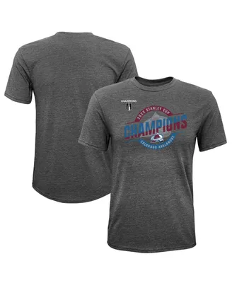 Big Boys Fanatics Heathered Gray Colorado Avalanche 2022 Stanley Cup Champions Tri-Blend T-shirt