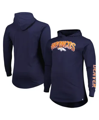 Men's Fanatics Navy Denver Broncos Big and Tall Front Runner Pullover Hoodie