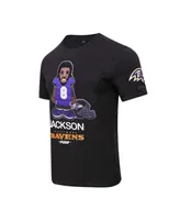 Men's Pro Standard Lamar Jackson Black Baltimore Ravens Player Avatar Graphic T-shirt