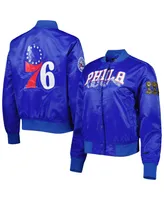 Women's Pro Standard Royal Philadelphia 76ers Classics Satin Full-Snap Jacket