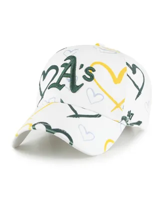 Big Girls '47 Brand White Oakland Athletics Adore Clean Up Adjustable Hat