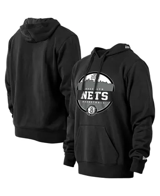 Men's New Era Black Brooklyn Nets Localized Pullover Hoodie