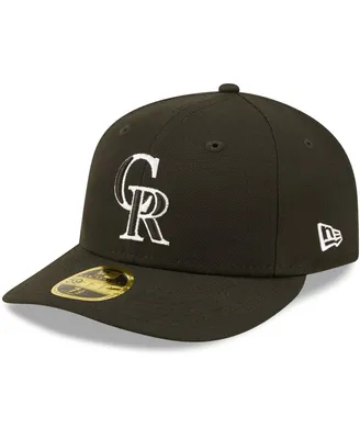Men's New Era Colorado Rockies Black and White Low Profile 59FIFTY Fitted Hat