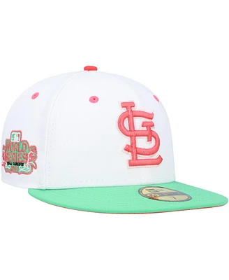 Men's New Era White, Green St. Louis Cardinals 2011 World Series Watermelon Lolli 59Fifty Fitted Hat
