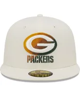 Men's New Era Cream Green Bay Packers Chrome Color Dim 59FIFTY Fitted Hat