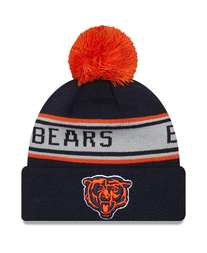 Big Boys New Era Navy Chicago Bears Repeat Cuffed Knit Hat with Pom