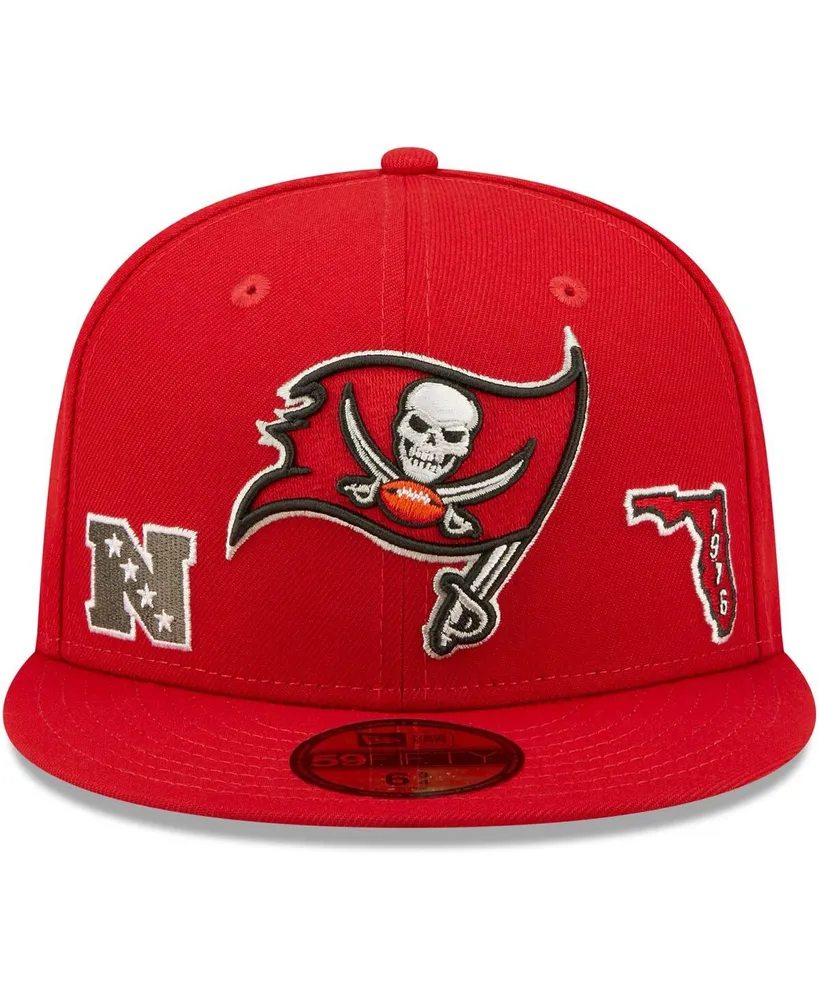 Men's New Era Red Tampa Bay Buccaneers Identity 59FIFTY Fitted Hat