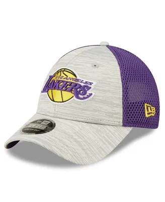 Men's New Era Gray, Purple Los Angeles Lakers Active 9FORTY Snapback Hat