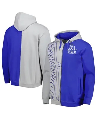 Men's Mitchell & Ness Royal and White Los Angeles Dodgers Fleece Full-Zip Hoodie