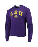 Men's League Collegiate Wear Purple Lsu Tigers 1965 Arch Essential Fleece Pullover Sweatshirt